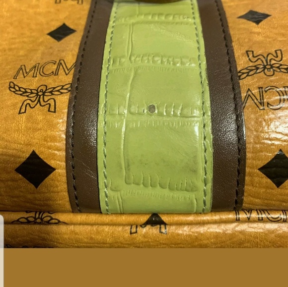 MCM Authentic Brown Cognac Medium Shopper Tote Bag - Picture 5 of 8